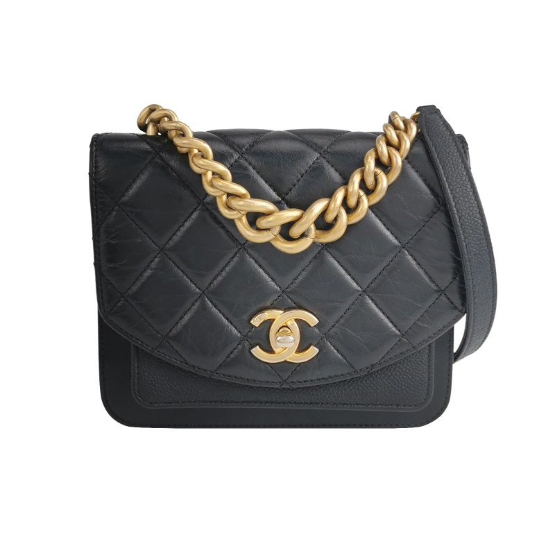 Chanel Flap Bag牛皮純色菱格絎縫斜背包單肩包包-0