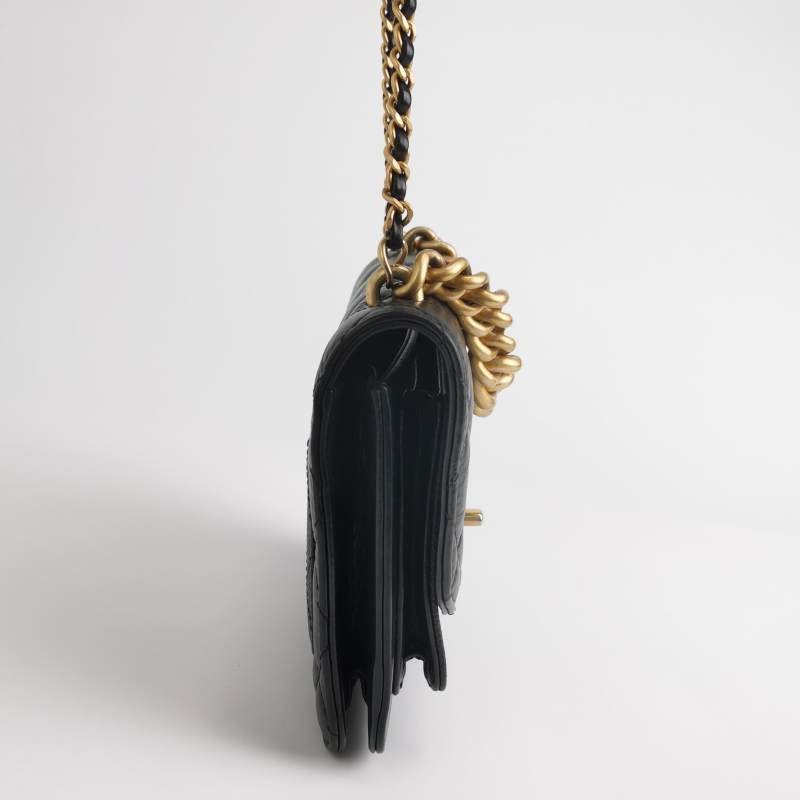 Chanel Flap Bag牛皮純色菱格絎縫斜背包單肩包包-3