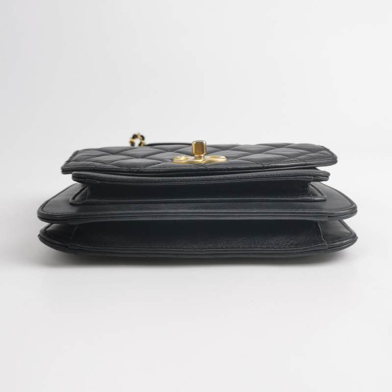 Chanel Flap Bag牛皮純色菱格絎縫斜背包單肩包包-5