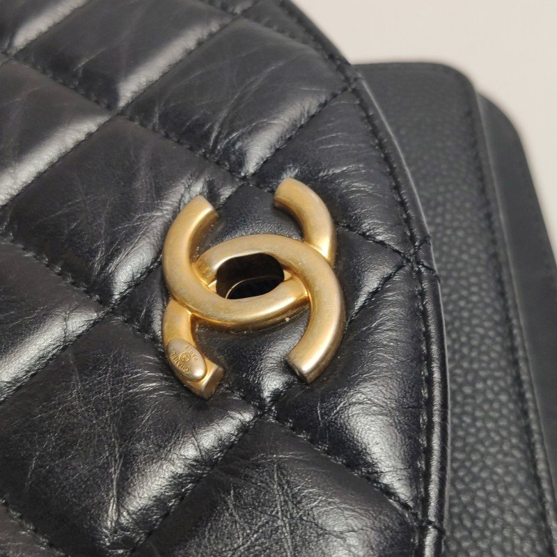 Chanel Flap Bag牛皮純色菱格絎縫斜背包單肩包包-14