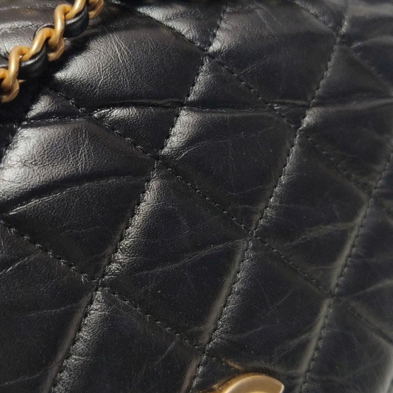 Chanel Flap Bag牛皮純色菱格絎縫斜背包單肩包包-22