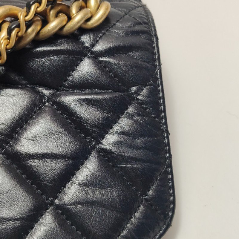 Chanel Flap Bag牛皮純色菱格絎縫斜背包單肩包包-27