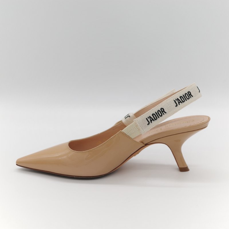 Dior 迪奧 漆皮 淺口 裸色 漆皮 小跟鞋 涼鞋-7