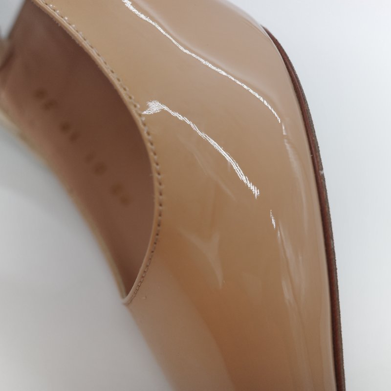 Dior 迪奧 漆皮 淺口 裸色 漆皮 小跟鞋 涼鞋-11