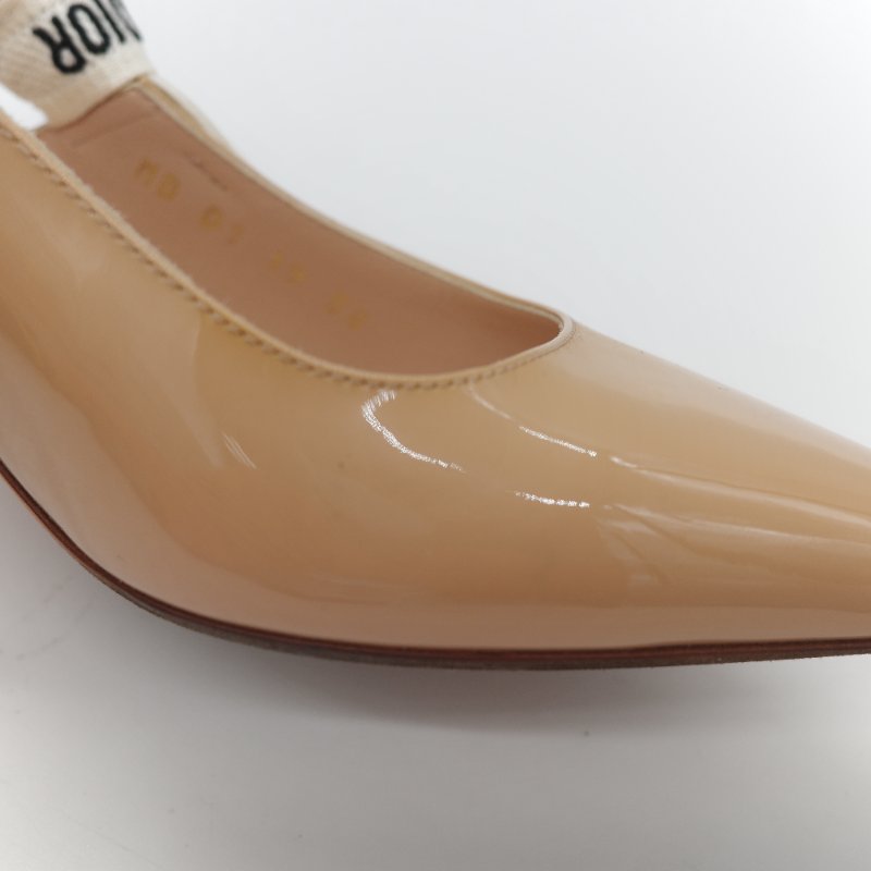 Dior 迪奧 漆皮 淺口 裸色 漆皮 小跟鞋 涼鞋-14