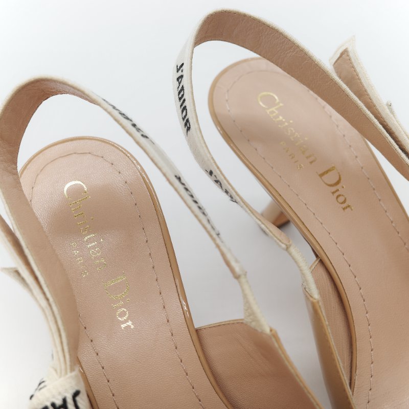 Dior 迪奧 漆皮 淺口 裸色 漆皮 小跟鞋 涼鞋-17