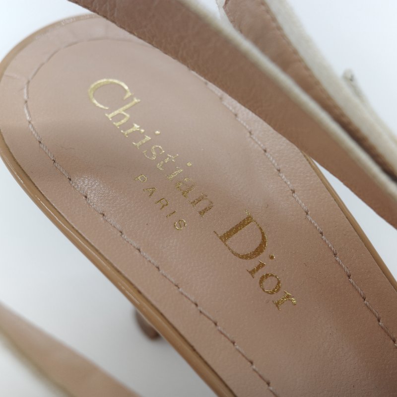 Dior 迪奧 漆皮 淺口 裸色 漆皮 小跟鞋 涼鞋-18