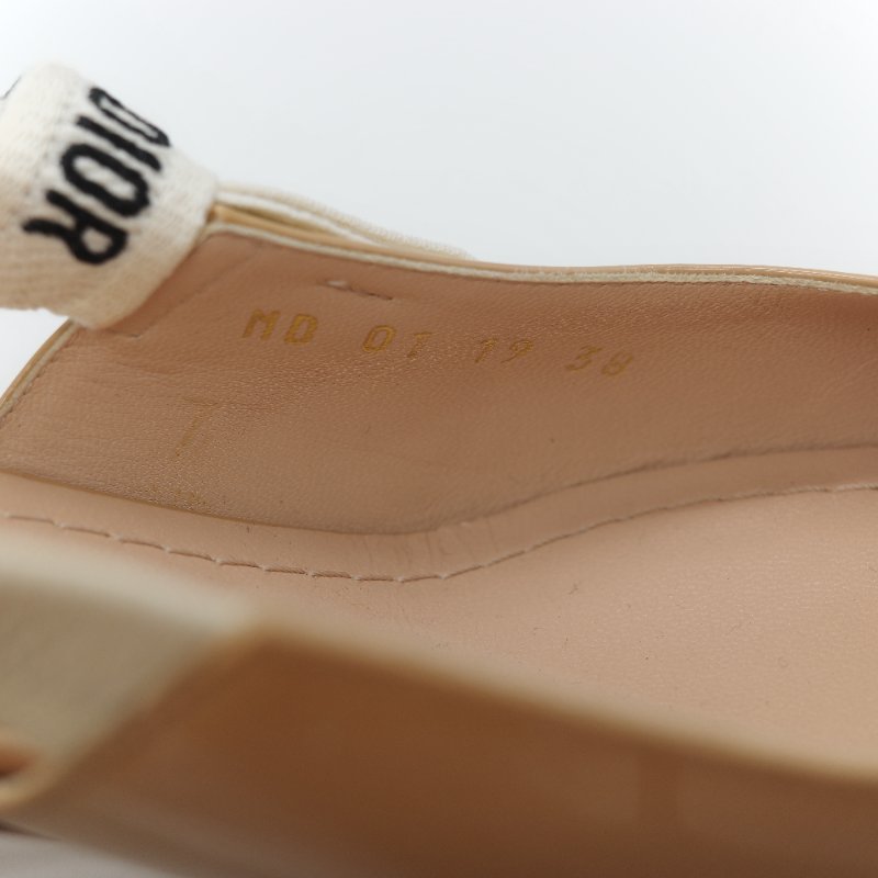 Dior 迪奧 漆皮 淺口 裸色 漆皮 小跟鞋 涼鞋-19