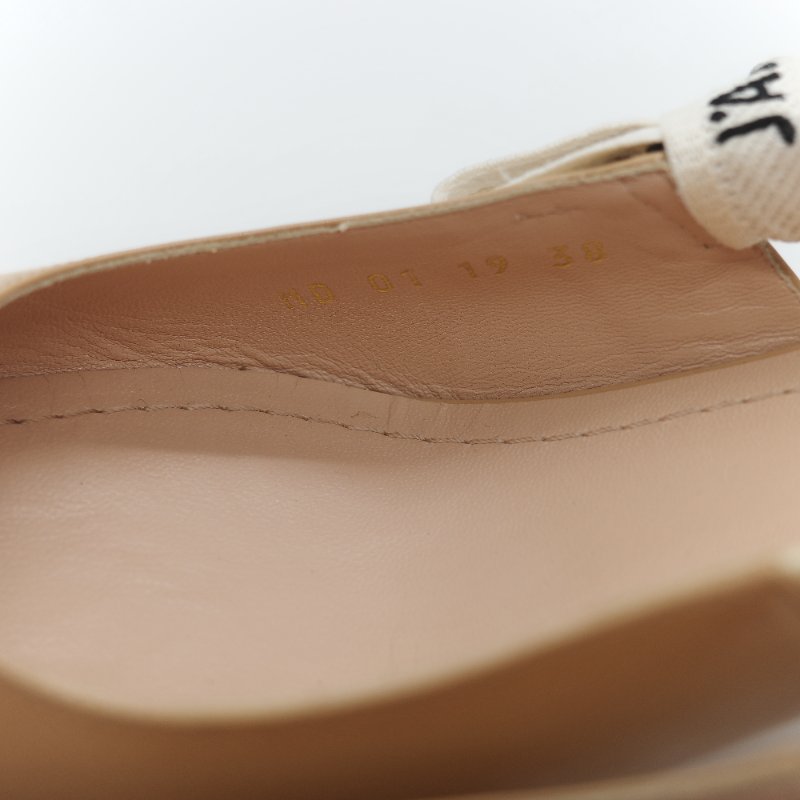 Dior 迪奧 漆皮 淺口 裸色 漆皮 小跟鞋 涼鞋-21