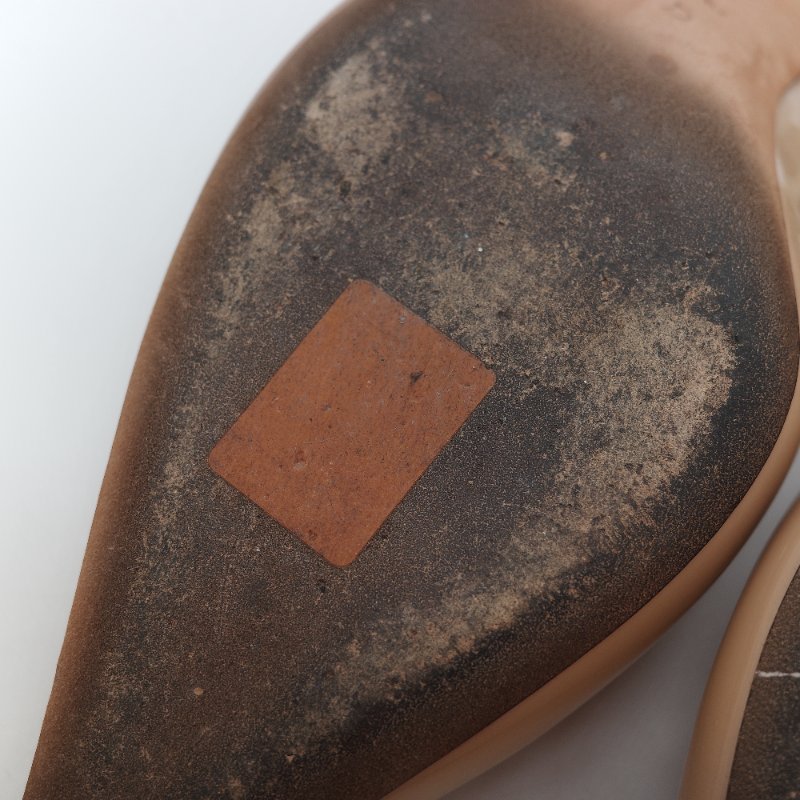 Dior 迪奧 漆皮 淺口 裸色 漆皮 小跟鞋 涼鞋-26