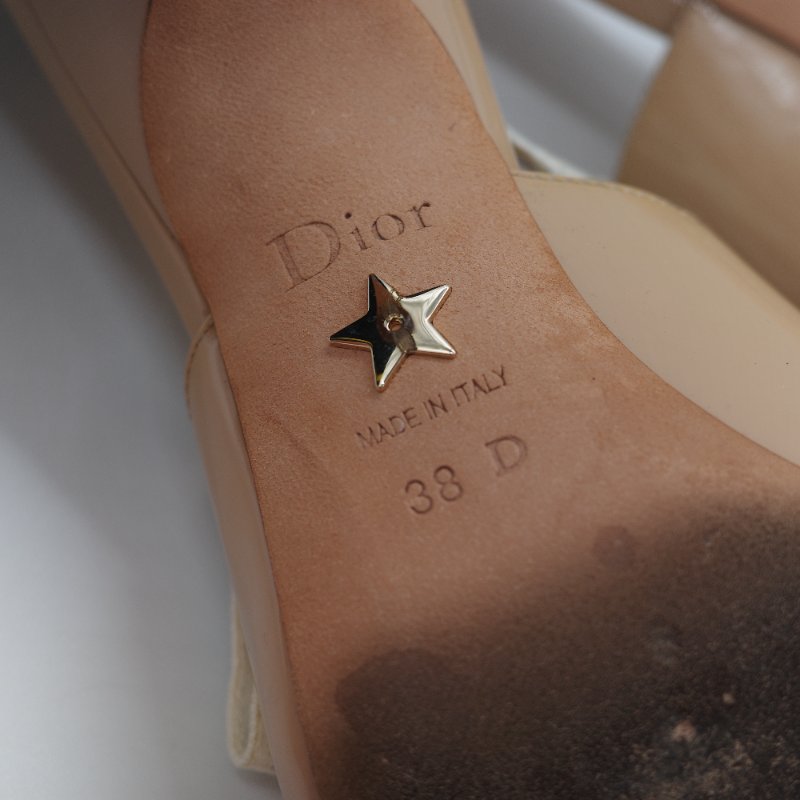 Dior 迪奧 漆皮 淺口 裸色 漆皮 小跟鞋 涼鞋-28