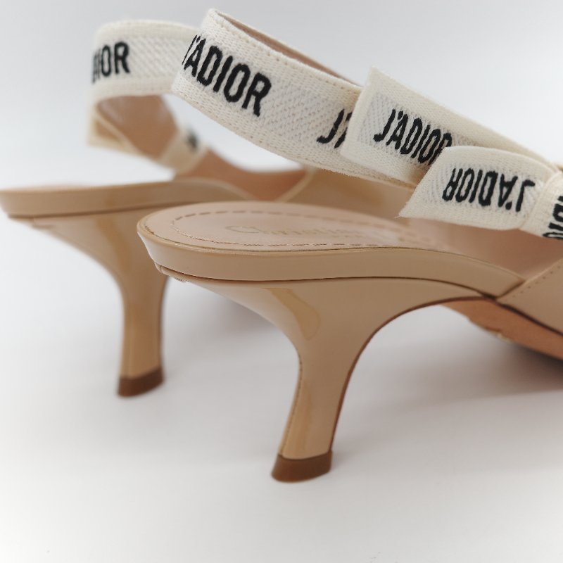 Dior 迪奧 漆皮 淺口 裸色 漆皮 小跟鞋 涼鞋-30