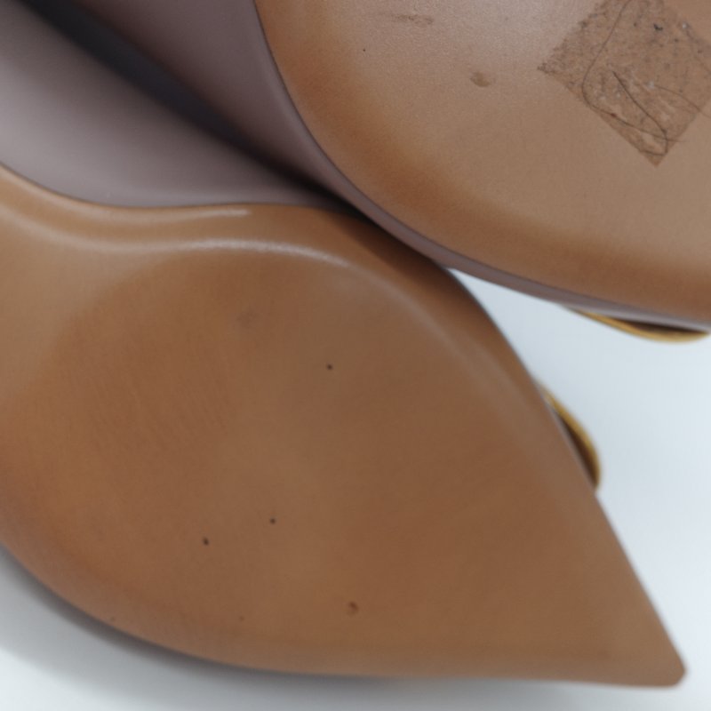 Valentino 范倫鐵諾 藕粉色牛皮 V Logo 淺口 小跟鞋 貓跟鞋 工作鞋-18