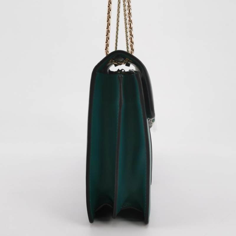 Bvlgari Serpenti Forever蛇頭包中型牛皮純色蛇頭單肩包-3