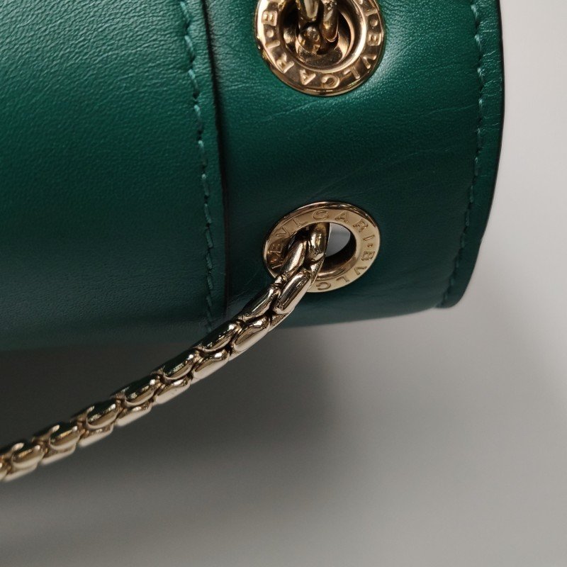 Bvlgari Serpenti Forever蛇頭包中型牛皮純色蛇頭單肩包-13