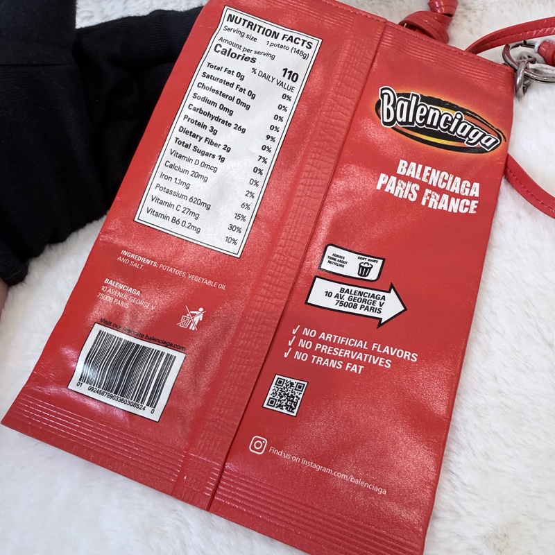 Balenciaga✨巴黎世家 2025春夏CHIPS洋芋片45g薯片手機包鑰匙包鑰匙扣掛件吊飾-9