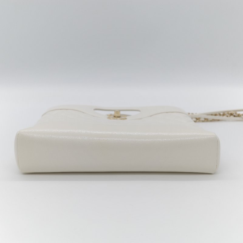 Chanel 香奈兒 31Bag Mini 22cm 白雪公主 奶白色 油蠟皮 晶片款 淺金扣 手提包 斜挎包 兩用包-8