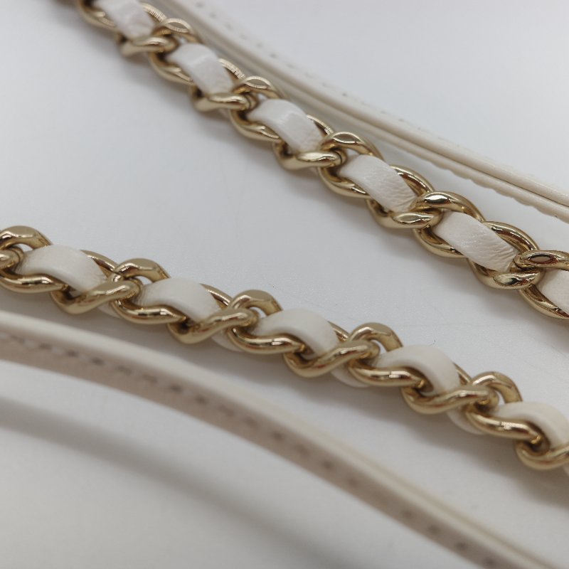 Chanel 香奈兒 31Bag Mini 22cm 白雪公主 奶白色 油蠟皮 晶片款 淺金扣 手提包 斜挎包 兩用包-25