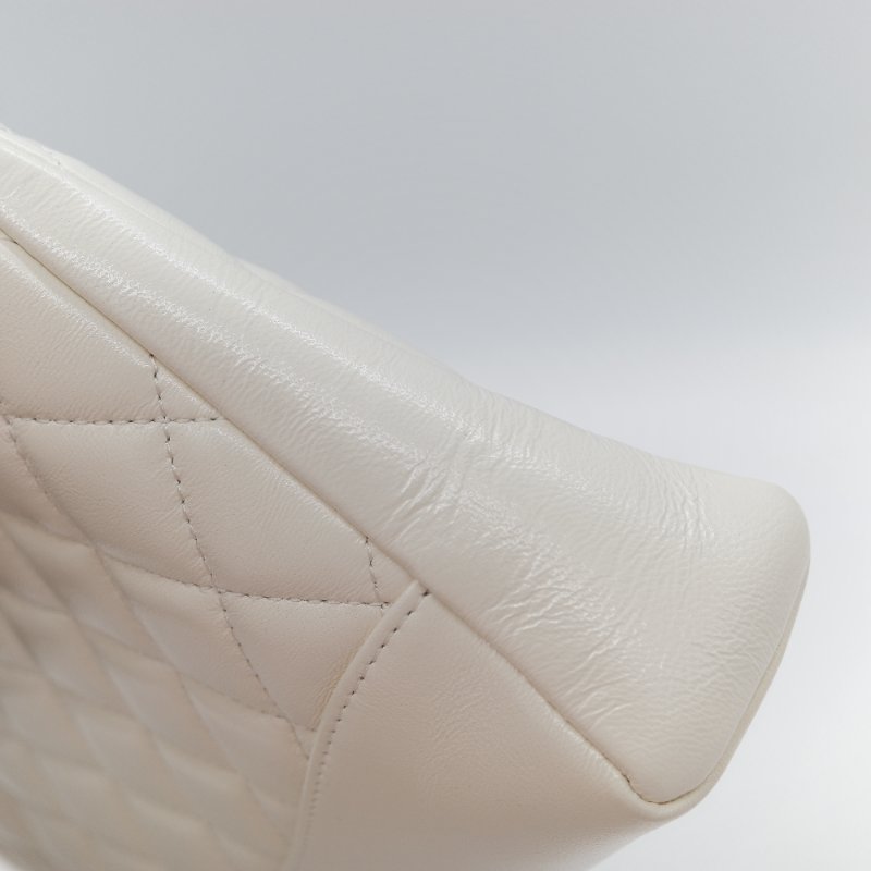 Chanel 香奈兒 31Bag Mini 22cm 白雪公主 奶白色 油蠟皮 晶片款 淺金扣 手提包 斜挎包 兩用包-26