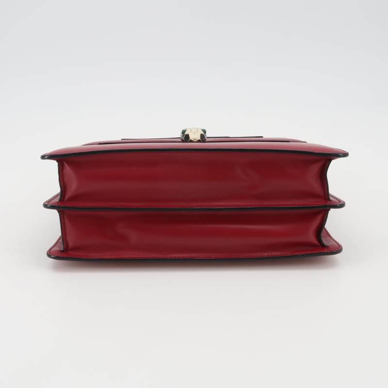 Bvlgari Serpenti Forever蛇頭包牛皮純色蛇頭斜背包單肩包-5