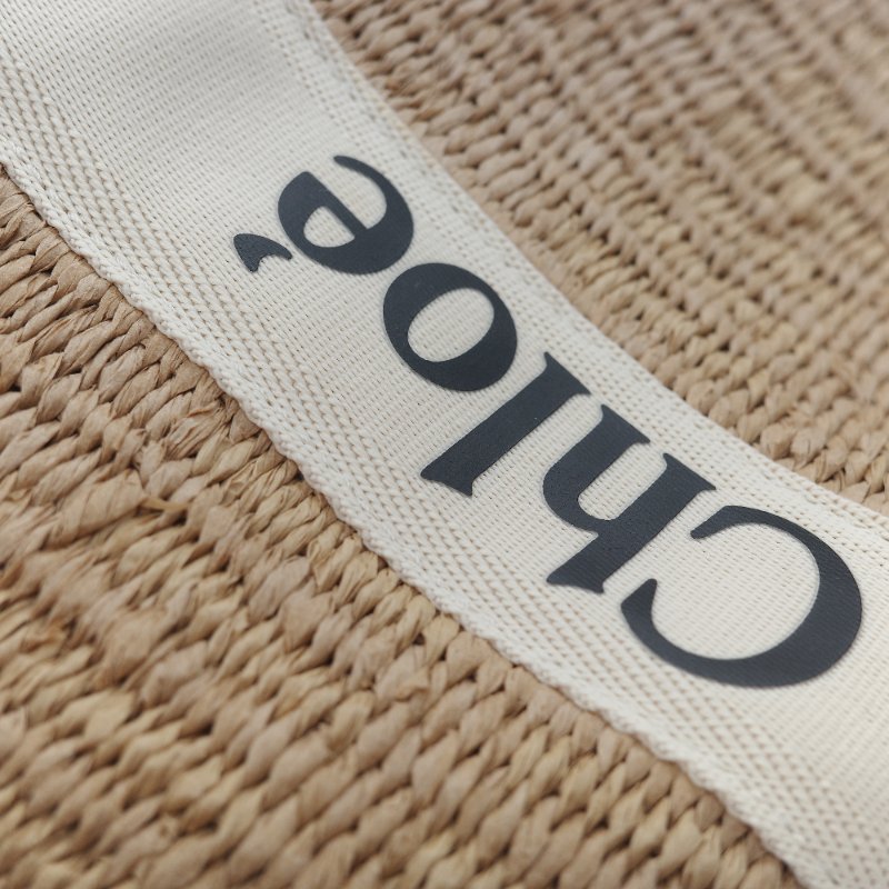 Chloé 蔻依 拉菲草 Woody Logo 亞麻色 草編包 單肩包 托特包-6