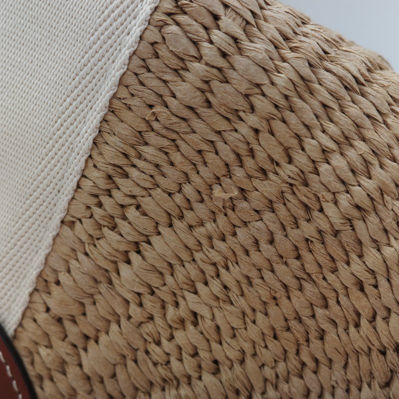 Chloé 蔻依 拉菲草 Woody Logo 亞麻色 草編包 單肩包 托特包-11