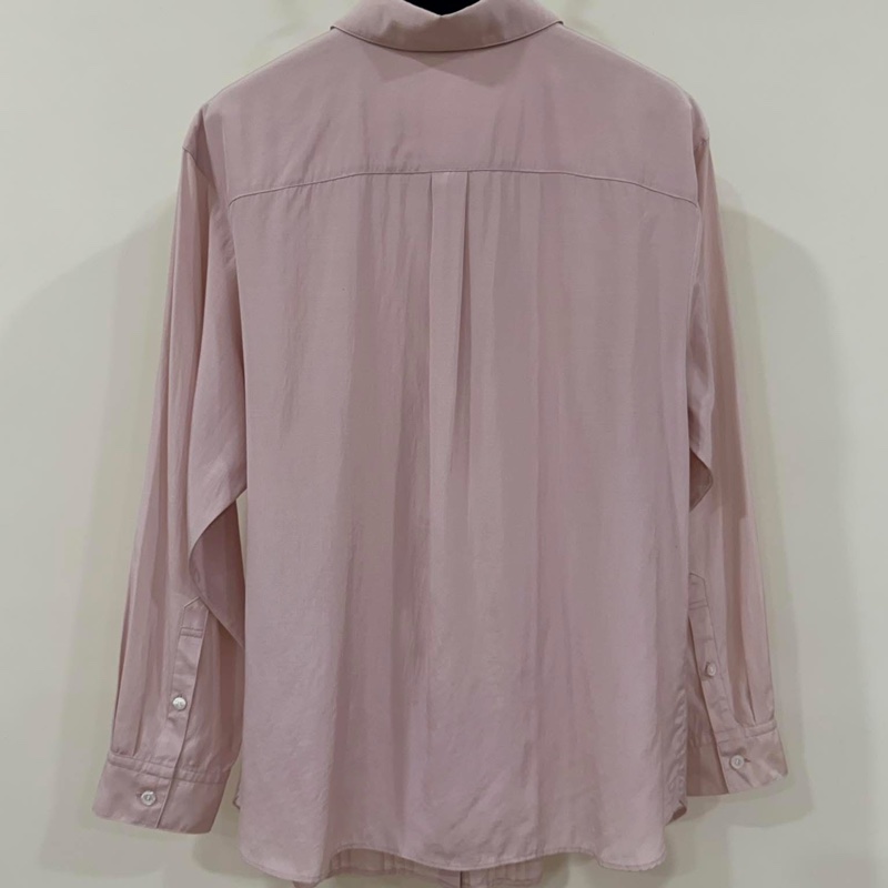 BURBERRY 倫敦 粉色 打摺襯衫-3