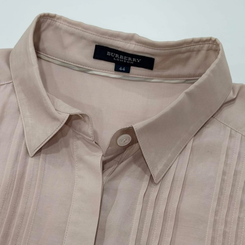 BURBERRY 倫敦 粉色 打摺襯衫-8