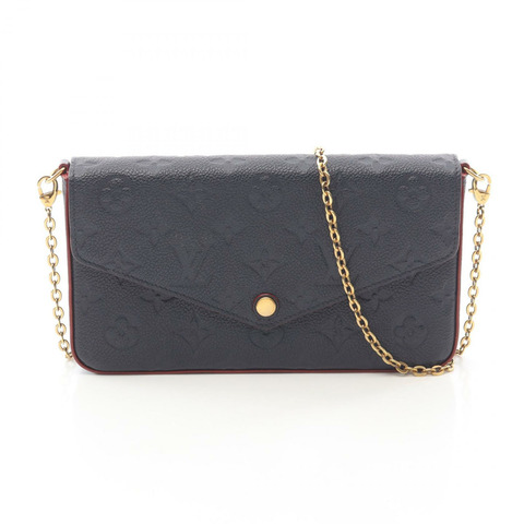 路易威登 Pochette Felicie 鏈條肩斜背包 M64099 皮革海軍藍