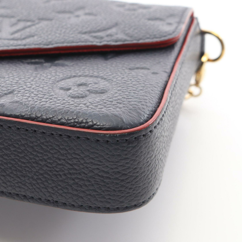 路易威登 Pochette Felicie 鏈條肩斜背包 M64099 皮革海軍藍-7