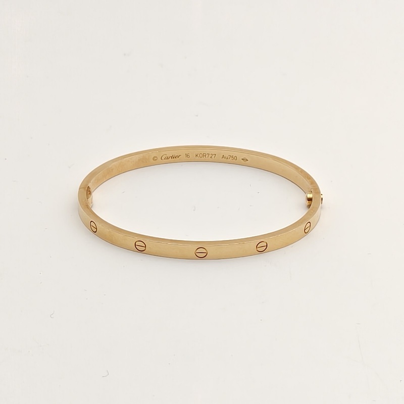 CARTIER LOVE18K金窄版手鐲18K黃金16號-3