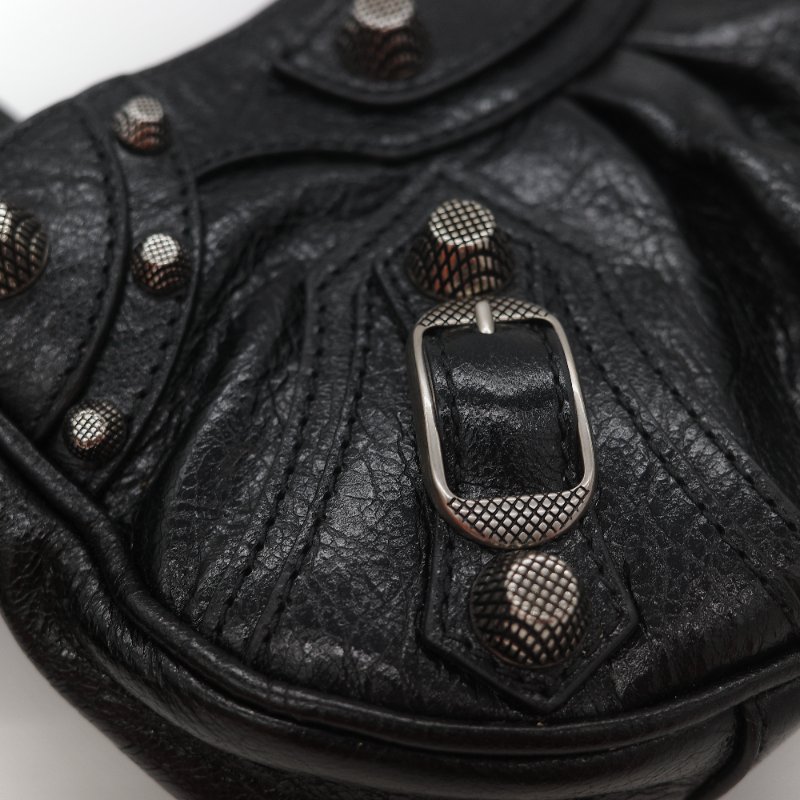 Balenciaga 巴黎世家 Le Cagole Mini 經典鉚釘 牛皮 肩背/斜背 兩用 彎月包-8