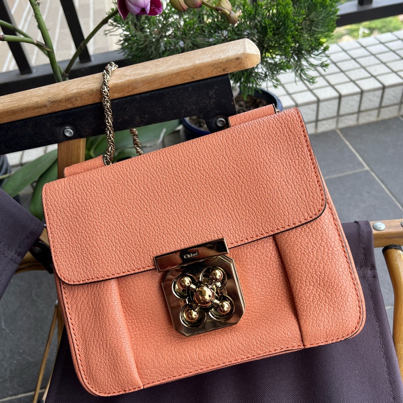 Chloe 98成新 小包可肩背 側背 長背 短背 粉色可愛容量大-5