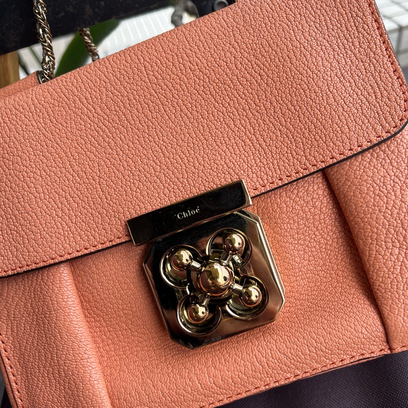 Chloe 98成新 小包可肩背 側背 長背 短背 粉色可愛容量大-6