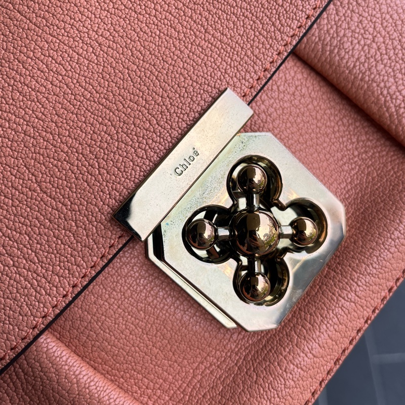 Chloe 98成新 小包可肩背 側背 長背 短背 粉色可愛容量大-16