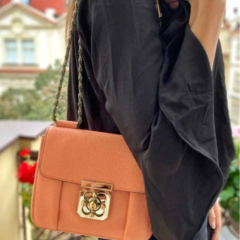 Chloe 98成新 小包可肩背 側背 長背 短背 粉色可愛容量大-9