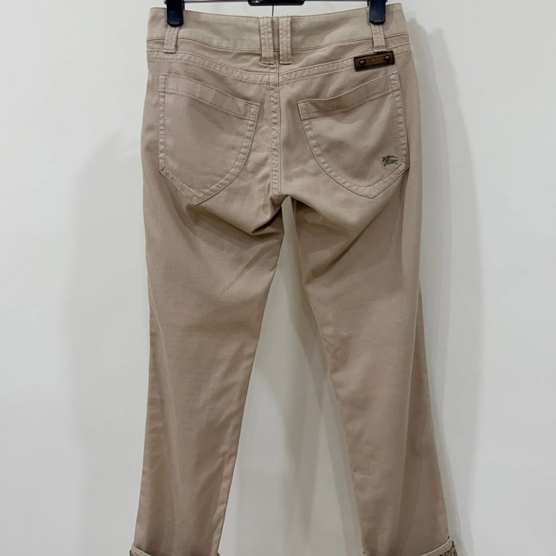 BURBERRY 藍標 卡其反褶格紋戰馬褲-2