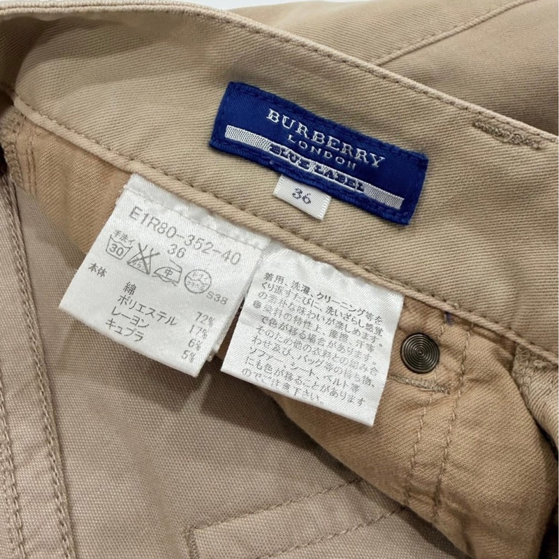BURBERRY 藍標 卡其反褶格紋戰馬褲-9