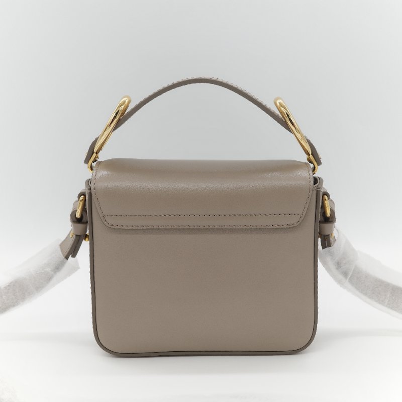 (閒置品♥️未使用)Chloé 蔻依 C Bag 小款 大象灰 麂皮拼接小牛皮 手提包 側背包-4