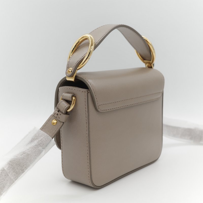 (閒置品♥️未使用)Chloé 蔻依 C Bag 小款 大象灰 麂皮拼接小牛皮 手提包 側背包-5