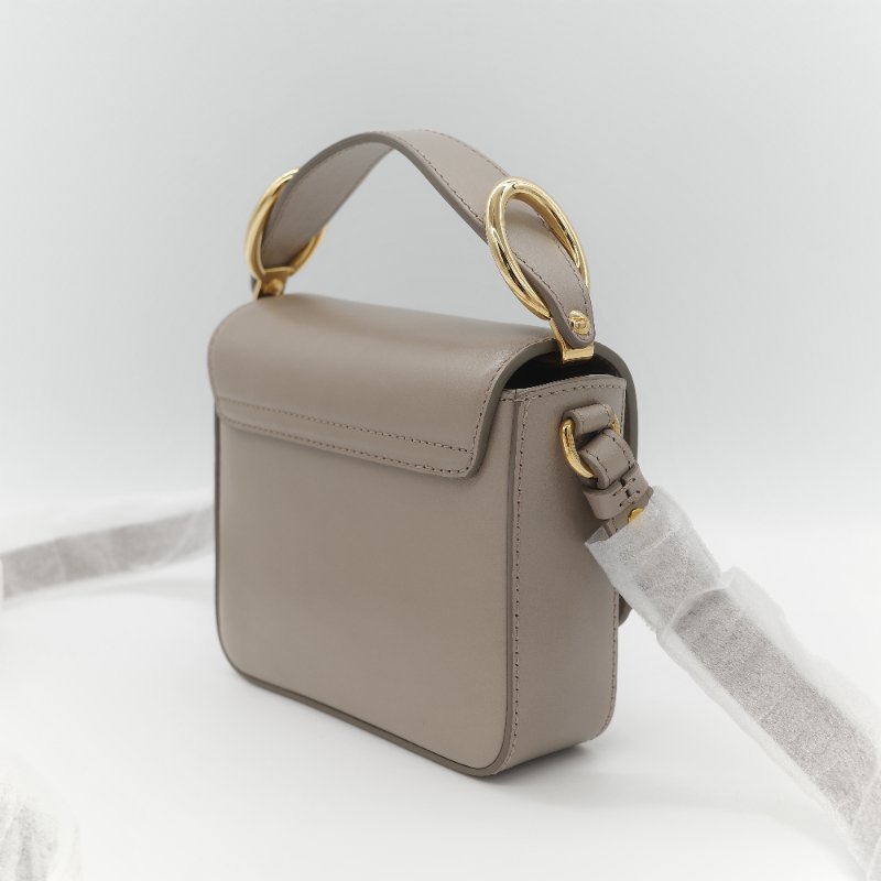 (閒置品♥️未使用)Chloé 蔻依 C Bag 小款 大象灰 麂皮拼接小牛皮 手提包 側背包-6