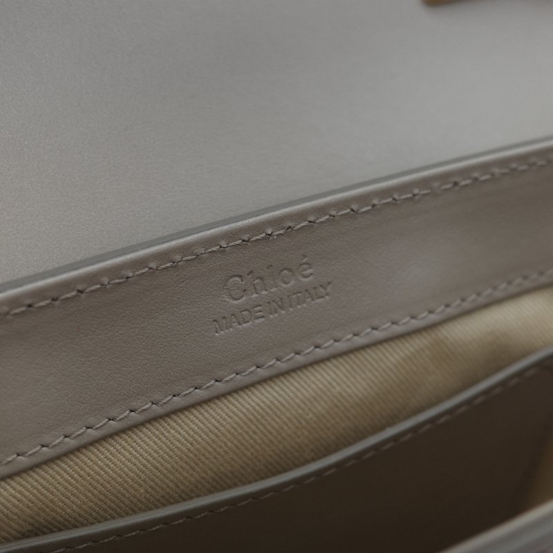 (閒置品♥️未使用)Chloé 蔻依 C Bag 小款 大象灰 麂皮拼接小牛皮 手提包 側背包-24