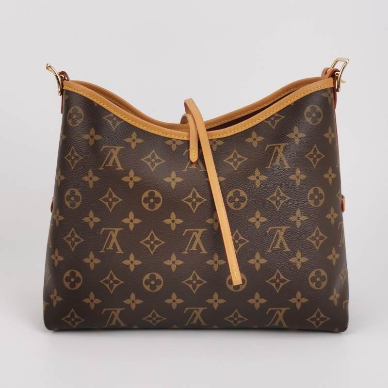 Louis Vuitton (LV) Carry All小號植鞣革Monogram印花子母包肩背包晶片款-4