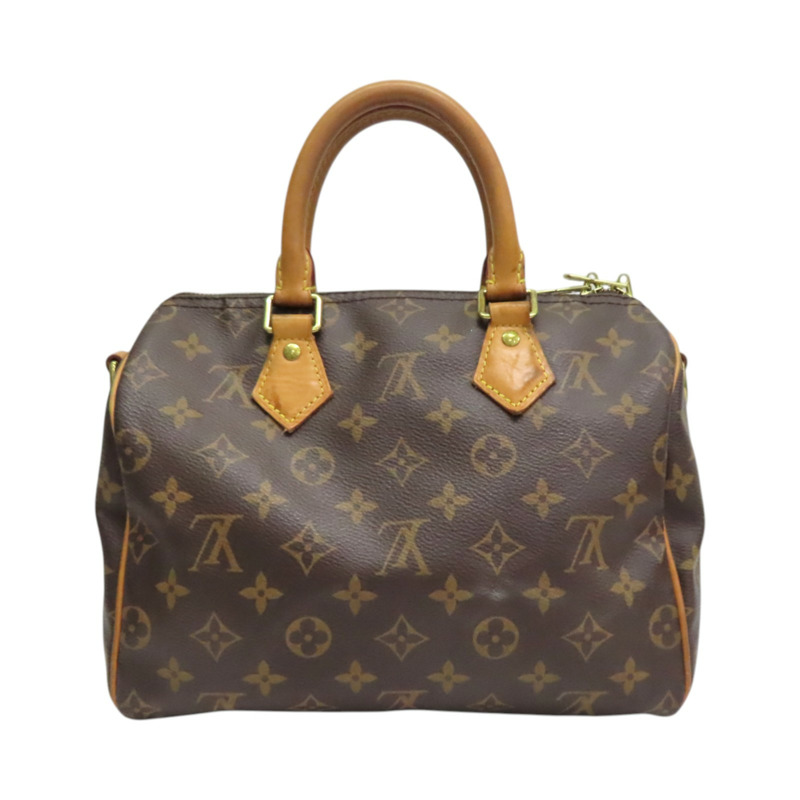 棕色 原花帆布 Speedy Bandouliere 25 兩用包【LOUIS VUITTON LV 路易威登】 M41113-1