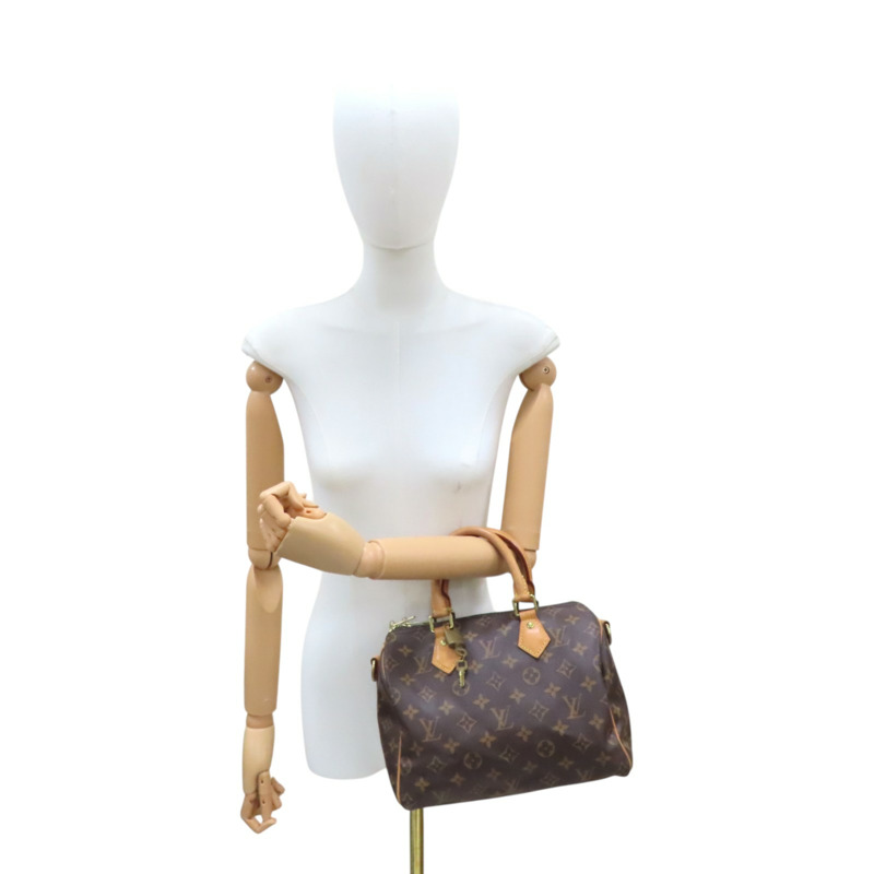 棕色 原花帆布 Speedy Bandouliere 25 兩用包【LOUIS VUITTON LV 路易威登】 M41113-9
