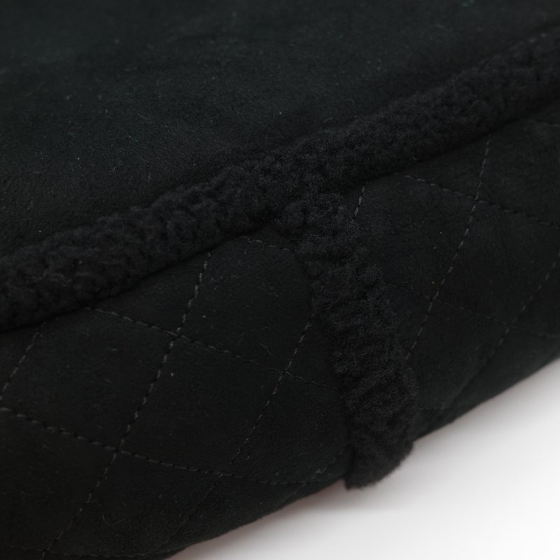 Chanel 香奈兒 銀扣 CC 菱格紋 羊羔毛 拼接 麂皮 托特包-8