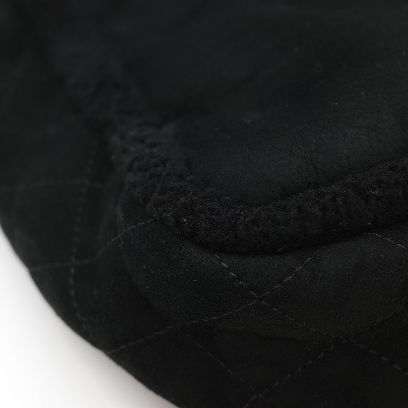 Chanel 香奈兒 銀扣 CC 菱格紋 羊羔毛 拼接 麂皮 托特包-9