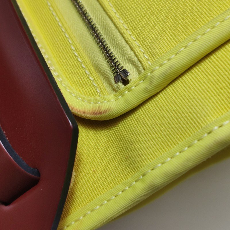 Hermes Herbag31馬鞍釘鎖釦子母包斜背包單肩包Hunter牛皮帆布銀扣紅色黃色X刻-22