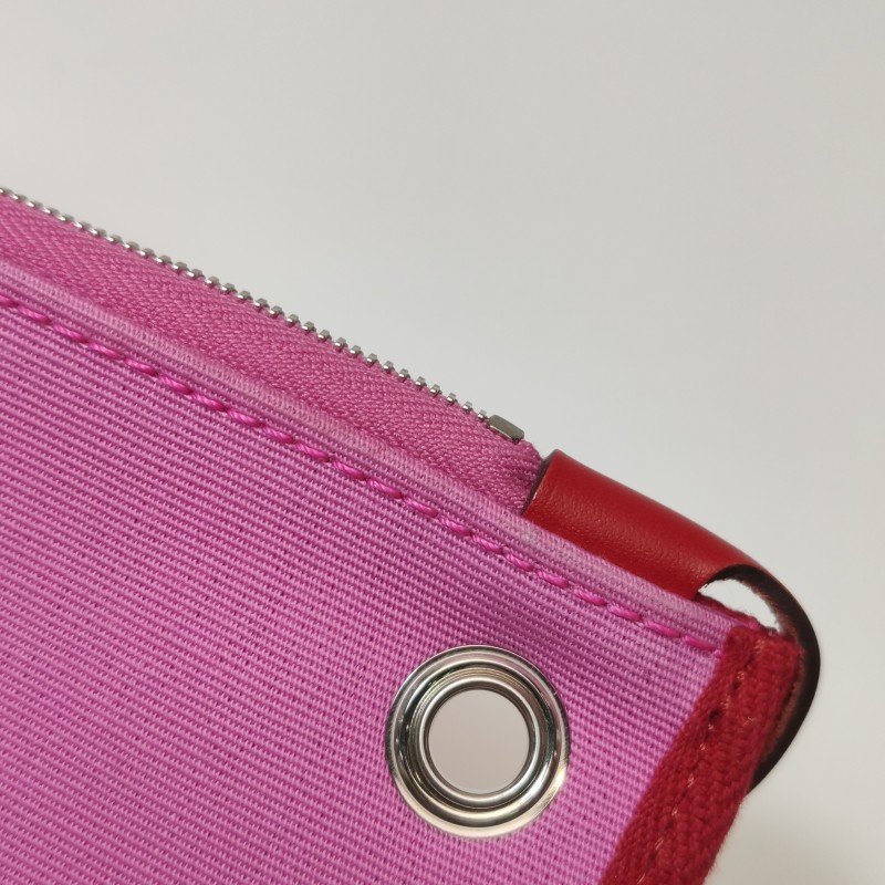 Hermes Herbag31馬鞍釘鎖扣單肩包Hunter牛皮帆布銀扣紅色5X辣椒紅Z刻-27