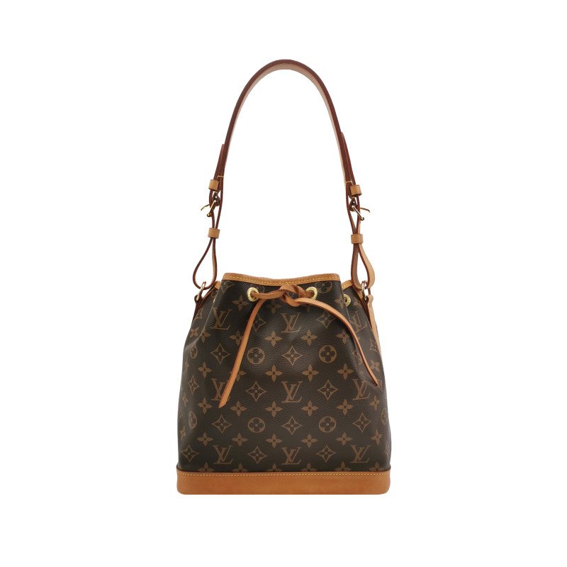 Louis Vuitton (LV) NOE中號植鞣革Monogram印花抽繩單肩包晶片款-0